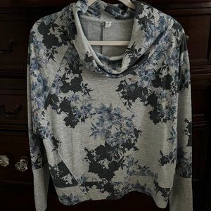 Ideology Floral Cowl Neck Knit Top - Size M